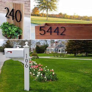 5" Floating House Number, Modern Metal Address Mailbox Sign Modern House Numbers